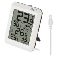 EMOS Digitales Thermometer, Außenthermometer, Innenthermometer mit 0,9 m Kabelsensor und 24 h Memory-Funktion, °C, °F, batteriebetrieben , E0422