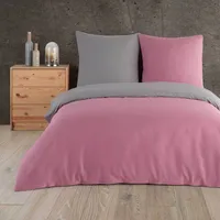 Bettwäsche Bettbezug 200x200 cm, Kopfkissenbezug 80x80 cm 3 teilig Deckenbezug Set aus 100% Baumwolle Renforce mit Reissverschluss - Buymax®
