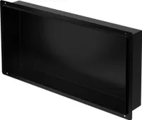 LuxeBath Wandnische aus Edelstahl, 60x30x10 cm, Schwarz, Randlos