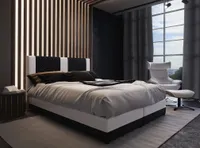 Boxspringová posteľ s úložným priestorom PIERROT COMFORT - 160x200, čierna / biela