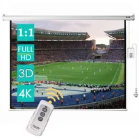 CCLIFE Beamer Leinwand elektrisch Motor Projektionsleinwand heimkino rolloleinwand, Größe:ektrische 152x152cm. 85 Zoll