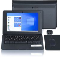 G-anica Laptop 10.1 Zoll Notebook, Windows 10 Quad Core Netbook Computer mit Laptoptasche, Maus, Mauspad, Kopfhörer (Schwarz), Intel, 32 GB, 3 GB, Celeron N3350