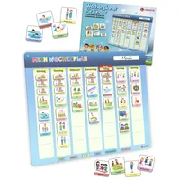 LIKARTO Wochenplaner für Kinder - Montessori Magnettafel inkl. 198 Magnete & Kordel - Komplett beschreib- und abwischbar - Förderung Selbstständigkeit