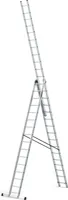 Drabest | Leiter - Trittleiter 3x16 Stufen, Klappleiter - Tragfähigkeit 150 kg - Alu Leiter, Treppenleiter, Anti-Rutsch-Füße, Arbeitshöhe 10,83m