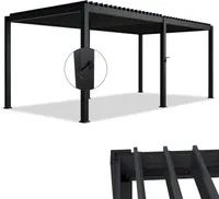 Juskys Lamellendach Tahiti 3x5,9 m - Stahl Pergola stabil & wetterfest - Anthrazit