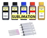 6 x 100 ml Sublimationstinte black, cyan, magenta, yellow, light-cyan, light-magenta für Epson