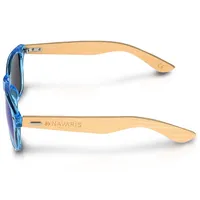 Navaris Holz Sonnenbrille UV400 - Uni Damen und Herren Brille mit Bambus Bügeln - Holzbrille mit Etui - unterschiedliche Farben