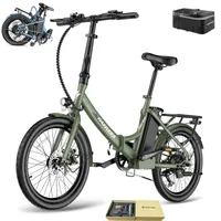 Elektrofahrrad Pannensichere Reifen Rostfreie Aluminiumlegierung Wasserdicht IPX4 bis zu 110 - 130 km 20 zoll e bike klapprad 7 Gang, Grün