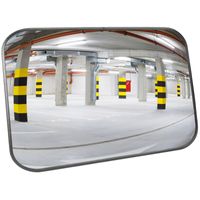 PrimeMatik - Verkehrsspiegel Konvexen Spiegel Sicherheit Signalisierung rechteckigen 60x40 cm mit Halterung