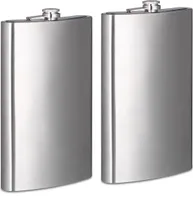 relaxdays 2 x Flachmann XXL 1,8l aus Edelstahl