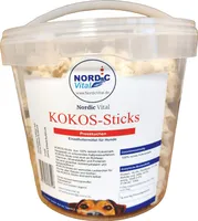 KOKOS-Sticks, Leckerlies, Snacks für Hunde und Pferde aus 100% Kokosmark ohne Zusätze, 1kg Eimer