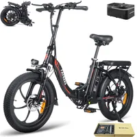 E-bike klapprad 20 zoll Pannensichere Reifen Rostfreie Aluminiumlegierung Wasserdicht IPX5 bis zu 100 - 130 km Pedelec 7 Gang, Schwarz