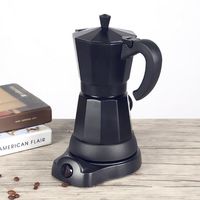 300ml Espressokocher Elektrischer Kaffeekocher Mokkakanne Espresso Maker Wasserkessel Schwarz Kaffeemaschine
