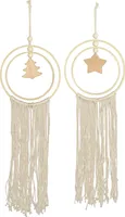 Fensterdeko 2erSet Holz Bambus natur H55cm Hänger Baum Stern Weihnachtsdeko Deko