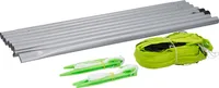 Dunlop Sport Netz 609 x 220 CM Volleyballnetz - Tennis Netz - Badminton Netz - Komplettes Set mit Stangen, Netz, Bodenankern und Spannseilen - Vielseitig Einsetzbar - Grün/Schwarz