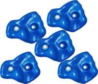 Klettersteine, Klettergriffe Kinder, 5 Stück mit Befestigungsmaterial, Set Bouldersteine, Climbing Holds, für Spielturm und Kletterwand, Blau