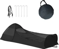 Poping-Zelt für eine Person mit Telefonhalter, atmungsaktives Mückennetz, tragbares, leichtes Zelt, einfach aufzubauen, Outdoor-Camping, Wandern, Schlafsack, Bett