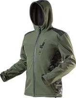 NEO TOOLS Softshell Jacket - Winddichte Jacke – Wasserdichte Softshell mit Kapuze - Gr. L