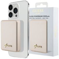 Guess Metal Script Logo MagSafe - Power Bank induktiv 5000 mAh 15W MagSafe (Gold)