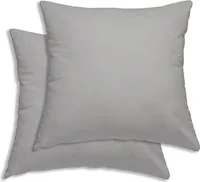 2er Set Kissenbezug Kissenhülle 80x80 cm silber Uni Kopfkissenbezug Baumwolle