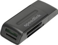 SPEEDLINK SNAPPY SL-150003 Schwarz, Kompakter USB-Kartenleser mit USB 2.0 im USB-Stick-Format