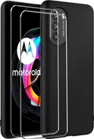 zestaw ochronny 2w1 dla Motorola Edge 30 Pro składa się z 2x szklanego ochraniacza ekranu 9H i 1x silikonowego etui - pokrowiec w kolorze czarnym