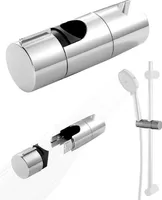 Duschbrause Halterung, Duschkopfhalter für Gleitstange Verstellbar 19-25 mm, Duschhalterung Ohne Bohren Handbrause Halter für Gleitstange drehbar Brausehalter Duschkopfhalterung für duschstange