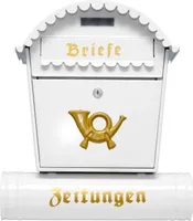 Großer Briefkästen XXL Zeitungsrolle Briefkasten Weiß 1RS