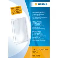 Herma 5043 5043 Koperty na karty identyfikacyjne - 2x 110x157 mm (A6) składane koperty, wytłaczane, odporne na dokumenty