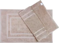 NatureMark 2er Pack Badvorleger Badematte |  | 100% Baumwolle | 50 x 80 cm | Duschvorleger Duschmatte Doppelpack | Farbe: Sand/Beige