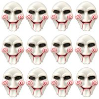 12 Stück Jigsaw Maske | Jig Saw Fasching Karneval Filmmaske | Halloween Chucky Horror Gesichtsmaske