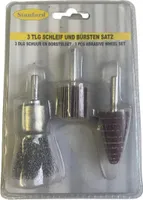 Schleif und Bürstensatz 3-tlg.Drahtbürste