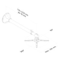 Diese universelle NewStar Projektor Wandhalterung, Modell BEAMER-W100SILVER, ermöglicht es Ihnen einen Projektor - Beamer/Strahler an jede Wand zu montieren. - max. 12 kg Traglast - Silber