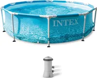 INTEX 28208GN - Frame Pool - Beachside (305x76cm) inkl. Filterpumpe Framepool Gartenpool Aufstellpool