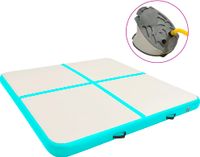vidaXL Nafukovacia gymnastická podložka s pumpou 200x200x10 cm PVC zelená
