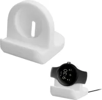 kwmobile Kabellose Ladestation kompatibel mit Google Pixel Watch 1 Halterung - Ladeständer-Halter für Smartwatch - Fitnesstracker Halter - Weiß