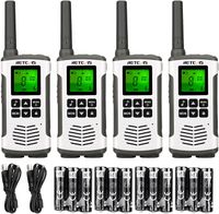 Retevis RT45 Walkie Talkie 4er Set, Funkgeräte mit 16 Kanäle, mit Wiederaufladbare AA-Batterie USB-Ladekabel, Vox Taschenlampe, Geschenke  für Outdoor-Aktivitäten (4er)