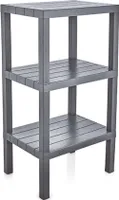 MICHELINO Kunststoff-Regal in Holzoptik grau mit 3 Böden 40681