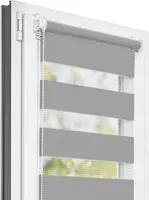 Estika Doppelrollo Klemmfix - 90 x 150 cm - Grau - Duo Rollo ohne Bohren