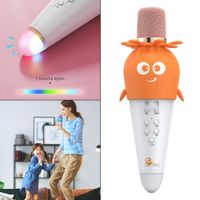Drahtloser Bluetooth-Mikrofonlautsprecher, Bluetooth-Mikrofonmaschine Drahtloses Mikrofon für Kinder, Kinder jeden Alters, Mädchen und Jungen Farbe Orange