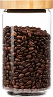Stapelglas mit Bambusdeckel 750 ml stapelbar luftdicht