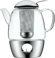 WMF SmarTea imbryk z sitkiem i podgrzewaczem, szkło, stal nierdzewna Cromargan, można myć w zmywarce, poj. 1,0 l, wys. 20 cm