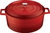 LAVA Runder gusseiserner Topf 4,5l, 24 cm, rot mit Deckel