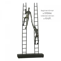 GILDE Skulptur Rise - braun-bronze-schwarz - H. 43cm x B. 20,5cm