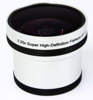 0.25x Fisheye Objektiv kompatibel mit Panasonic Lumix DMC-FZ30, DMC-FZ50, DMC-FZ1, FZ2, FZ3, FZ4, FZ5, Leica V-LUX1 in silber 55mm