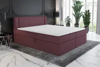 Boxspringbett ARO 140x200 mit 2 Bettkästen, Bonell-Matratze und Topper. Farbe: Viollet.