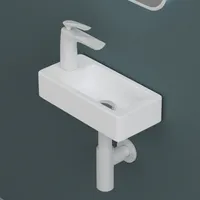 doporro Waschbecken 36x18x9,5cm Hängewaschbecken aus Keramik in weiß inkl. Nano-Versiegelung Brüssel3053R