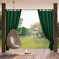 Eurofirany Vorhang GARDEN Waserfeste Outdoorvorhänge Terassenvorhänge dunkelgrün 155x240 cm Schlaufen  Klettverschluss