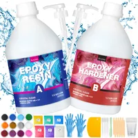 ["Bundvie Epoxidharz-Set, 128oz, 1:1 Gießharz, transparent, für Anfänger geeignet"]