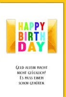Geburtstag – Geldkarte - Glückwunschkarte im Format 11,5 x 17 cm